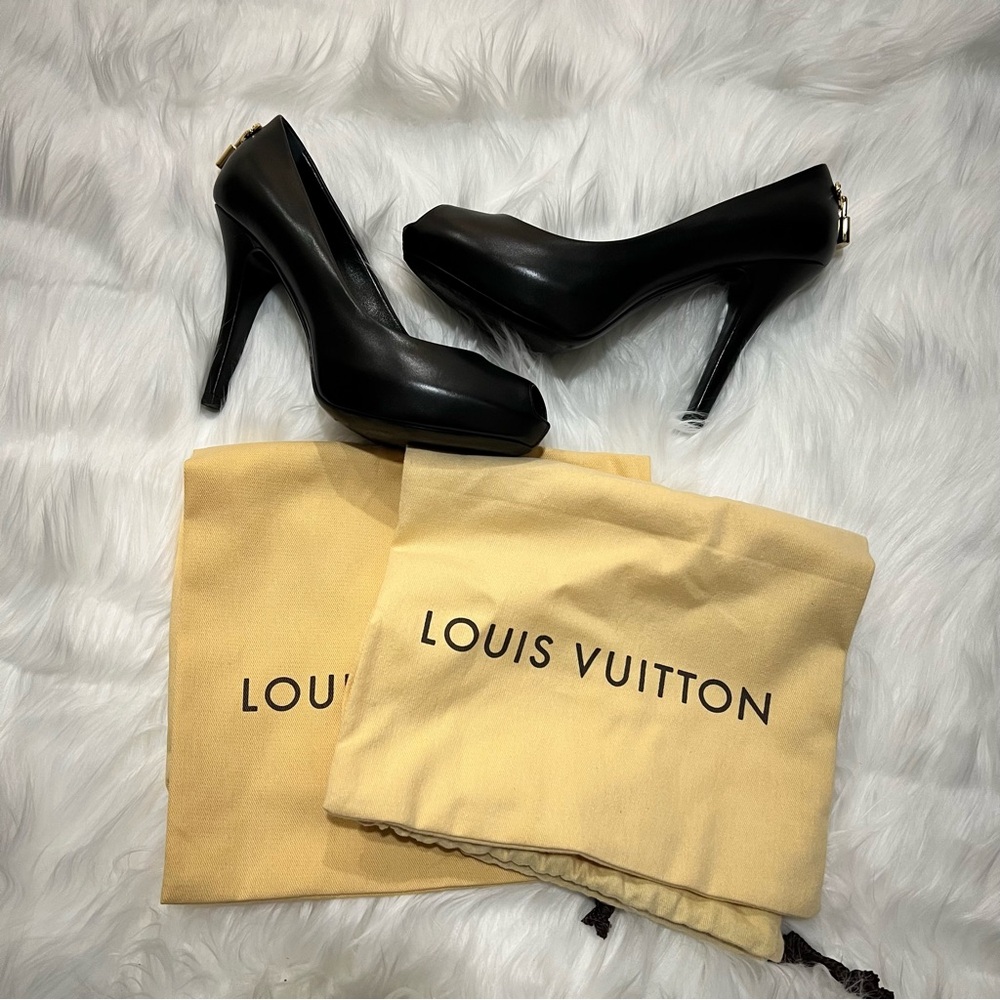 Louis Vuitton Black Oh Really Open Toe Pump 9cm